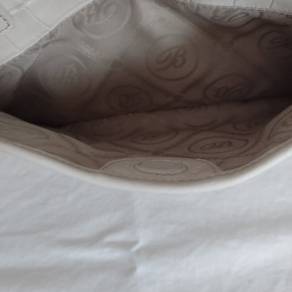 Beautiful Brighton Ivory MONROE CROC Embossed Leather Satchel Handbag Tote - Picture 7 of 9